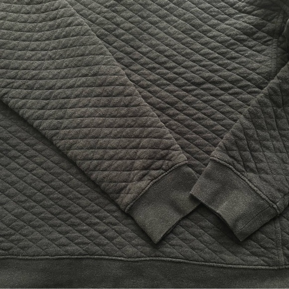 Eddie Bauer Quilted Pullover Size Medium M dark Gray Mens Sweater Quarter - Picture 4 of 6